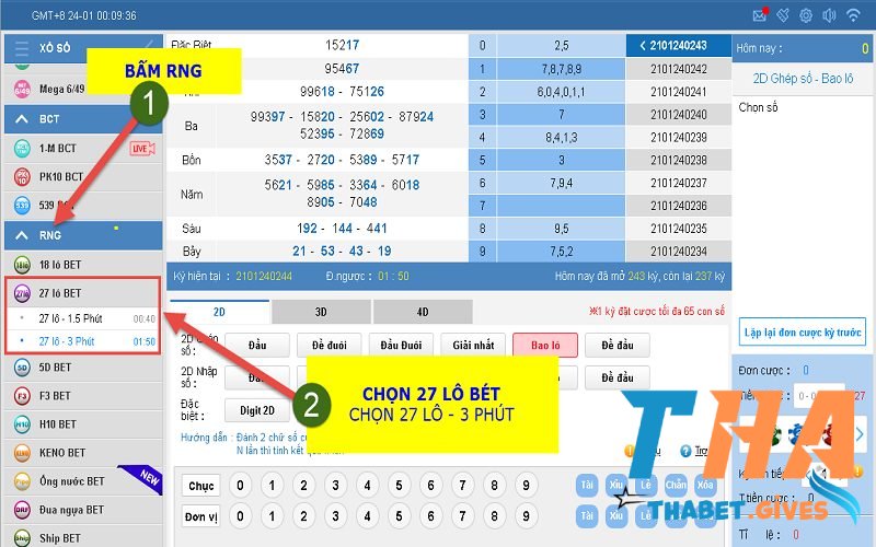 Lựa chọn chơi 27 lô tại Thabet
