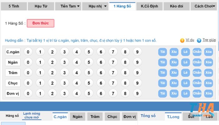 Thabet cung cấp đa dạng kèo lotto