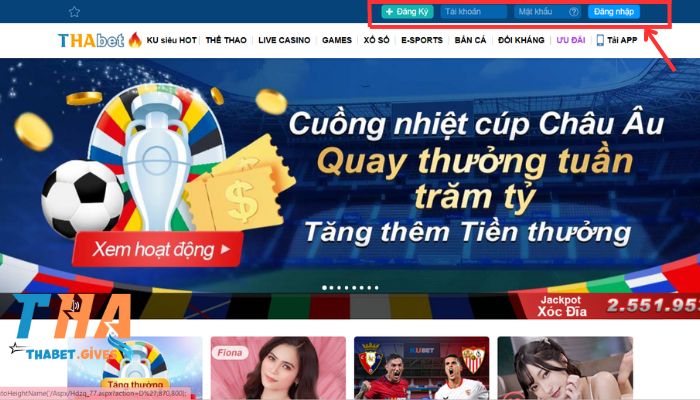 Truy cập trò chơi xổ số tại nhà cái Thabet 